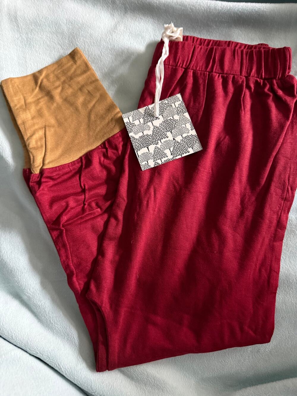 Kate Quinn Two Tone Sport Track Jogger Pants Winery Red 7Y Bamboo